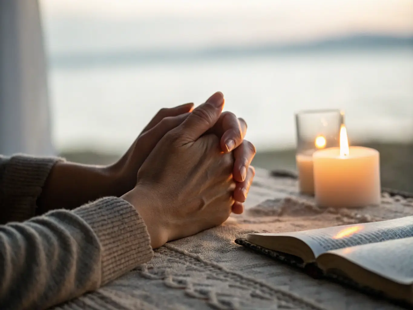 An image of a minister praying with an individual, symbolizing faith, hope, and divine connection.