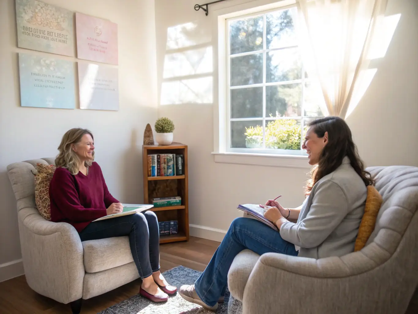 A gentle image of a counselor providing one-on-one spiritual guidance, emphasizing personalized support and faith-based healing.