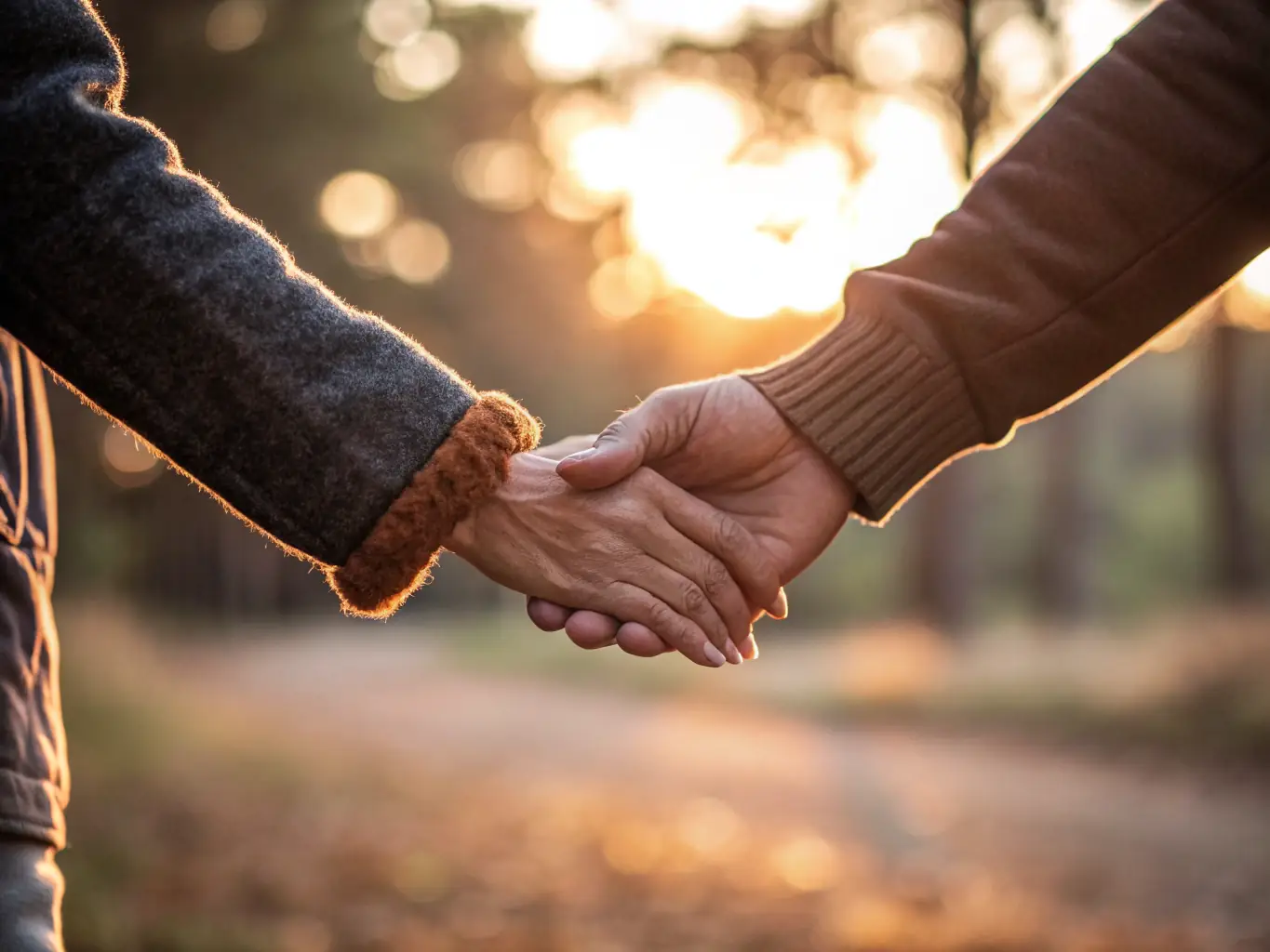 A gentle image of a hand holding another, symbolizing support and care during times of grief and loss.
